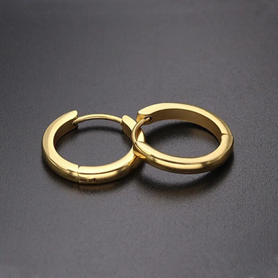 1 paar Moodsad geomeetrilised rõngaskõrvarõngad meeste roostevabast terasest hõbe/kuld/must värvid Meeste kõrvarõngad ehted augustamine kõrvaklahv