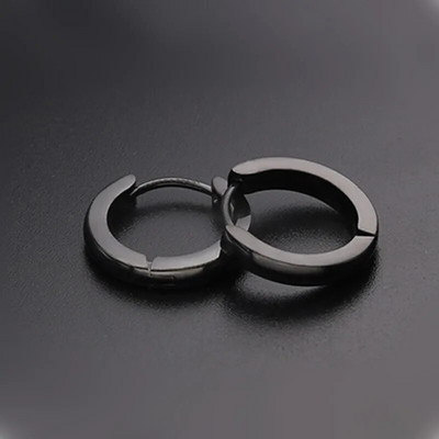 1 paar Moodsad geomeetrilised rõngaskõrvarõngad meeste roostevabast terasest hõbe/kuld/must värvid Meeste kõrvarõngad ehted augustamine kõrvaklahv