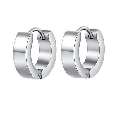 1 paar Moodsad geomeetrilised rõngaskõrvarõngad meeste roostevabast terasest hõbe/kuld/must värvid Meeste kõrvarõngad ehted augustamine kõrvaklahv