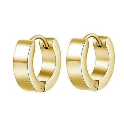 1 paar Moodsad geomeetrilised rõngaskõrvarõngad meeste roostevabast terasest hõbe/kuld/must värvid Meeste kõrvarõngad ehted augustamine kõrvaklahv