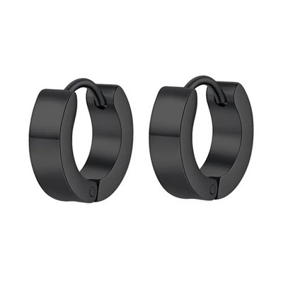 1 paar Moodsad geomeetrilised rõngaskõrvarõngad meeste roostevabast terasest hõbe/kuld/must värvid Meeste kõrvarõngad ehted augustamine kõrvaklahv