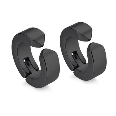 1 paar Moodsad geomeetrilised rõngaskõrvarõngad meeste roostevabast terasest hõbe/kuld/must värvid Meeste kõrvarõngad ehted augustamine kõrvaklahv