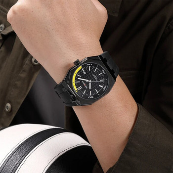 AOCASDIY Луксозен мъжки кварцов спортен мъжки часовник Ежедневни водоустойчиви модни класически силиконови каишки Дисплей за дата Мъжки часовник Relogi