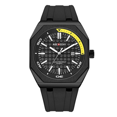 AOCASDIY luksuslik meeste kvarts-sportlik meeste käekell vabaaja veekindel mood, klassikaline silikoonrihm, kuupäevaekraan, meeste kell Relogi