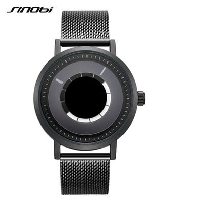 Sinobi Νέο Μοναδικό Rotate Creative Ανδρικά ρολόγια χειρός από ατσάλι με πλέγμα χαλαζία Αθλητικά casual μπλε ανδρικά ρολόγια Reloj Hombre