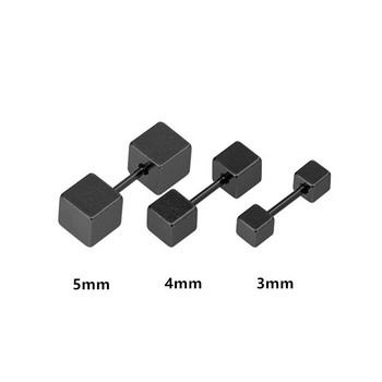 Класически квадратни обеци за мъже от неръждаема стомана Мъжки дамски обеци Бижута 1 чифт
