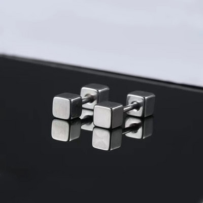 Klasikiniai kvadratiniai auskarai vyriški nerūdijančio plieno vyriški moteriški auskarai papuošalai 1 pora