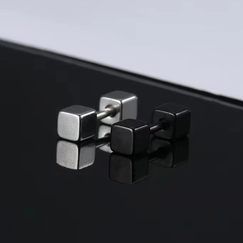 Klasikiniai kvadratiniai auskarai vyriški nerūdijančio plieno vyriški moteriški auskarai papuošalai 1 pora