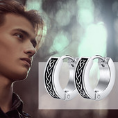 Rock Punk Celtic Knot kõrvarõngad meestele, veekindel roostevabast terasest rõngas Huggie Ear kingitused talle ehted, brincos masculinos