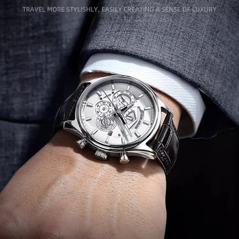 Оригинална марка Мъжки часовници Модни кварцови ръчни часовници Хронограф Водоустойчив календар Луксозен часовник Светещ бизнес ръчен часовник
