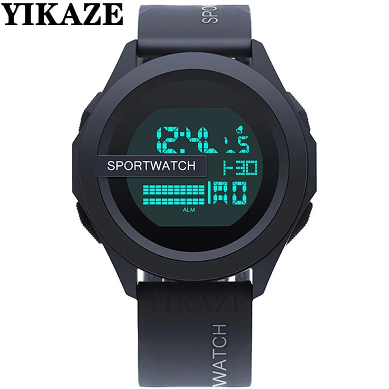 Vyriškas sportinis laikrodis karinis skaitmeninis vyriškas laikrodis daugiafunkcis laikrodis vandeniui atsparus šviečiantis LED elektroninis rankinis laikrodis vaikams berniukams