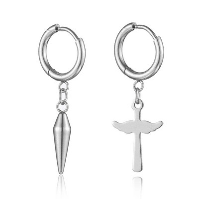 Minimalistlikud hõbetatud ketiga kõrvarõngad naistele, meestele, teismelistele, punk, väikese rõngaga meeste kõrvarõngaste trend 2023 ehted ja aksessuaarid