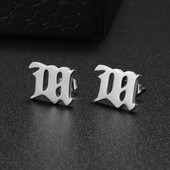 Μόδα ασημί γράμματα κούφιο καρφωτά σκουλαρίκια Κατάλληλα για γυναίκες Punk statement σκουλαρίκια Γυναικεία Hip Hop Party Κοσμήματα Δώρα