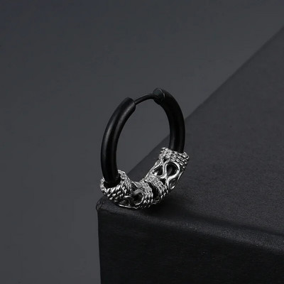 Cercei din oțel inoxidabil cu model de dragon tibetan de epocă, punk, geometric, perforat, bijuterii pentru ureche, cadouri de petrecere pentru femei bărbați