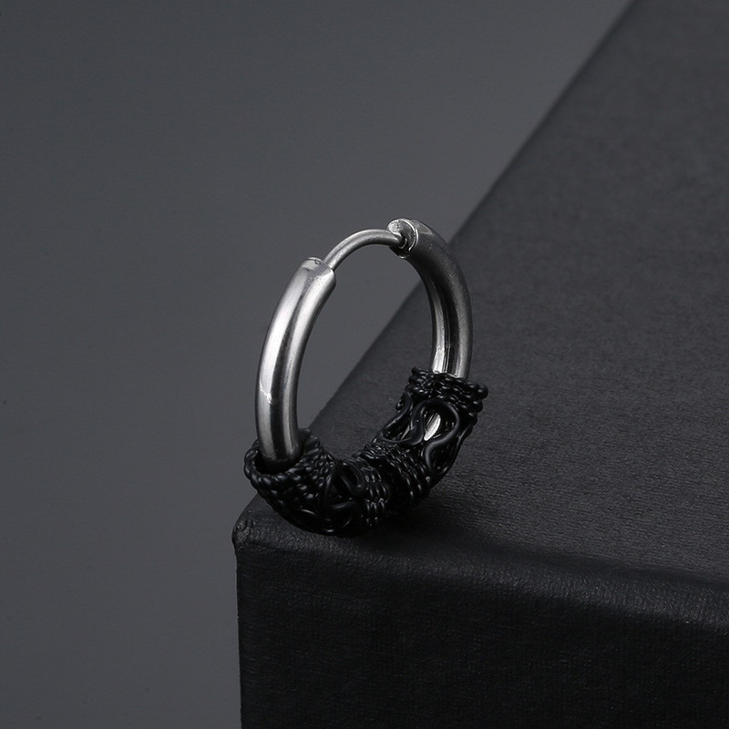Vintažinio Tibeto drakono rašto nerūdijančio plieno auskarai pankiški geometriniai auskarai, papuošalai vakarėliui moterims, vyrams