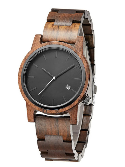 TJW9017 WATCH Τραπέζι ρολογιών μόδας πολλαπλών λειτουργιών Απλά Ρολόγια από καθαρό ξύλο Military Movement Ρολόι χαλαζία