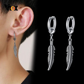 Vnoxi 1-osalised/paar-sulgedega rippuvad rippuvad kõrvarõngad naistele meeste ehted, roostevabast terasest lülikett Drop Punk kõrvaklambri tarvik
