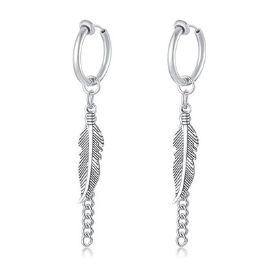 Vnoxi 1-osalised/paar-sulgedega rippuvad rippuvad kõrvarõngad naistele meeste ehted, roostevabast terasest lülikett Drop Punk kõrvaklambri tarvik