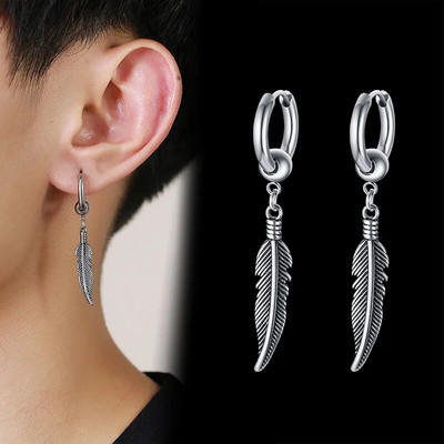 Vnoxi 1-osalised/paar-sulgedega rippuvad rippuvad kõrvarõngad naistele meeste ehted, roostevabast terasest lülikett Drop Punk kõrvaklambri tarvik