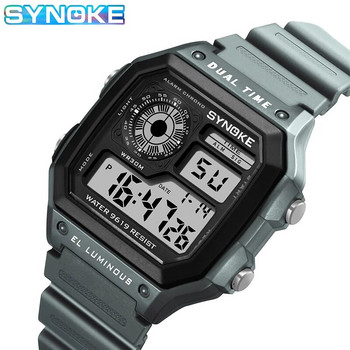 SYNOKE NEW Αθλητικό ρολόι Ανδρικά ρολόγια στρατιωτικά Casual αδιάβροχο ψηφιακό ρολόι χειρός Clock Square Dual Time Relogio Masculino
