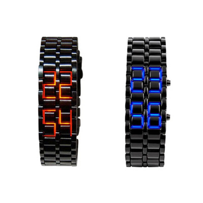 Европейски и американски мъжки часовник Lava LED безличен моден аксесоар Гривна Часовник за двойка Ръчен часовник Стоманена верижка