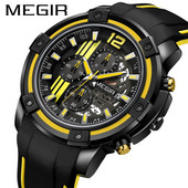 MEGIR meeste käekellad parima kaubamärgiga luksuskalender kronograaf veekindel sport meeskell kummist sõjaväe armee mehe käekell, kingitus 2097