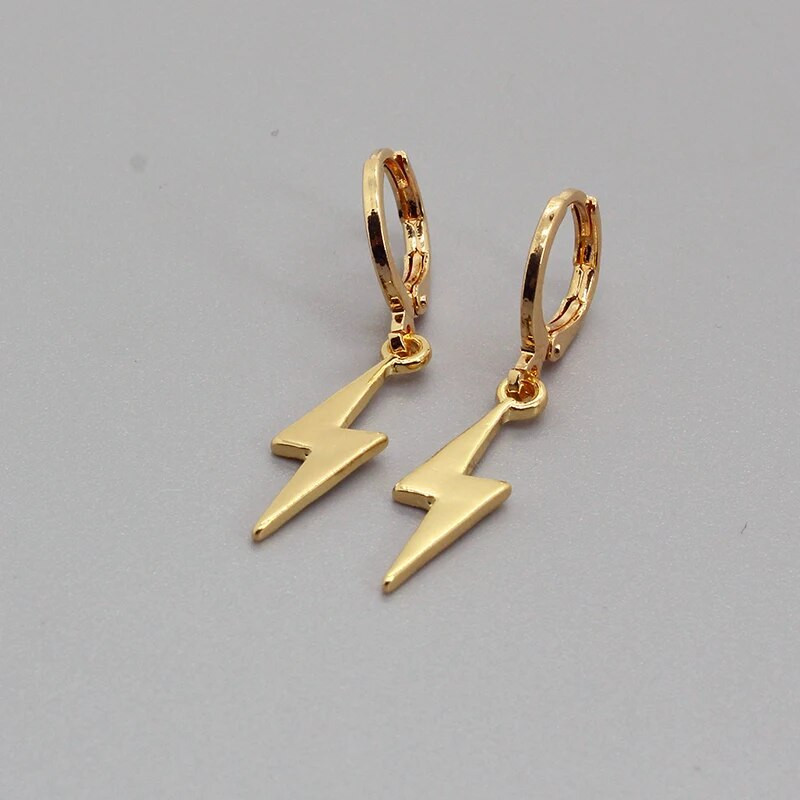 1 par punk minimalističkih munjevitih malih naušnica u obliku obruča za žene muškarce vintage slatki hiphop cool geometrijski privjesak nakit s ušima