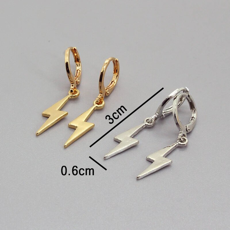 1 par punk minimalističkih munjevitih malih naušnica u obliku obruča za žene muškarce vintage slatki hiphop cool geometrijski privjesak nakit s ušima