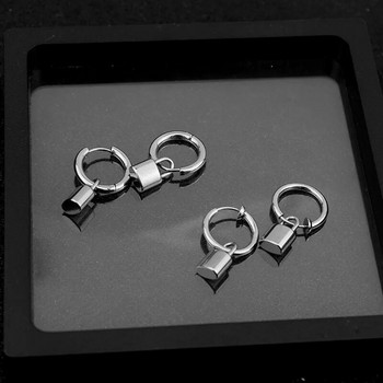 Κωνικό φωτιστικό Κρεμαστό σκουλαρίκι κλειδαριά Charm Σκουλαρίκια από ανοξείδωτο ατσάλι για γυναίκες Ανδρικά αξεσουάρ Ear Piercing Hoop Pendientes Κοσμήματα