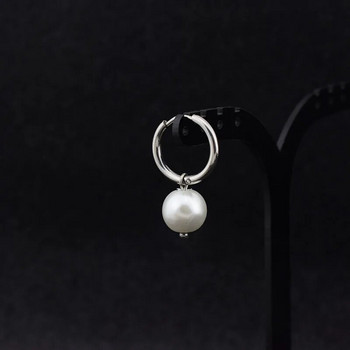 Rinhoo 1PC πανκ σκουλαρίκια από ανοξείδωτο ατσάλι Ανδρικά Γυναικεία Γοτθικός Σταυρός αστραπή Pearl Geometry Ear Ring Pop Hip Hop Piercing Κοσμήματα