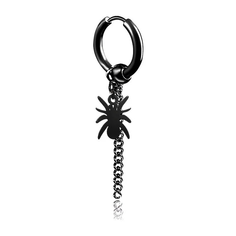 „Rinhoo“ 1vnt „Punk Cross Stars“ pakabukas, juodas, nerūdijančio titano plieno, auskarai su smeigtukais, moteriški, vyriški, gotikiniai gatvės popso hiphopo ausų papuošalai