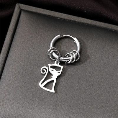 Roostevabast terasest õõnsad ümmargused ükssarvikud liblikarõngaga kõrvarõngad meestele naistele punk, lihtsad lehed päikesekuu lõputud ümmargused kõrvarõngad