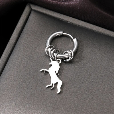 Roostevabast terasest õõnsad ümmargused ükssarvikud liblikarõngaga kõrvarõngad meestele naistele punk, lihtsad lehed päikesekuu lõputud ümmargused kõrvarõngad