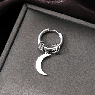 Roostevabast terasest õõnsad ümmargused ükssarvikud liblikarõngaga kõrvarõngad meestele naistele punk, lihtsad lehed päikesekuu lõputud ümmargused kõrvarõngad