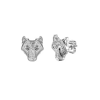 Gothic Punk Wolf Head Stud σκουλαρίκια για άνδρες Γυναικεία Hip Hop Cool Fox Animals Ear Stud Party Jewelry W528