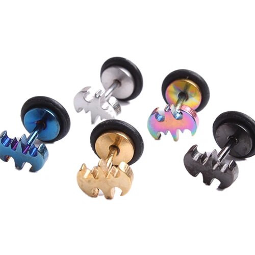 2 vnt./pora nerūdijančio plieno madingi moteriški pankroko auskarai unisex auskarai, auskarai, madingi papuošalai, dovanos, 5 spalvos