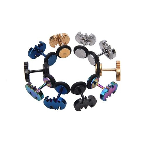 2 vnt./pora nerūdijančio plieno madingi moteriški pankroko auskarai unisex auskarai, auskarai, madingi papuošalai, dovanos, 5 spalvos