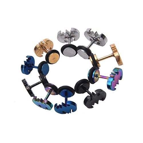 2 vnt./pora nerūdijančio plieno madingi moteriški pankroko auskarai unisex auskarai, auskarai, madingi papuošalai, dovanos, 5 spalvos