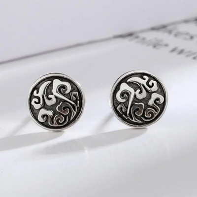 Ρετρό απλά επάργυρα Lucky Cloud Σκουλαρίκια Ανδρικά και Γυναικεία Hip Hop Cool σκουλαρίκια Street Ευέλικτο κόσμημα