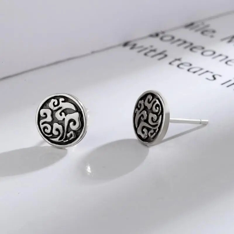 Ρετρό απλά επάργυρα Lucky Cloud Σκουλαρίκια Ανδρικά και Γυναικεία Hip Hop Cool σκουλαρίκια Street Ευέλικτο κόσμημα