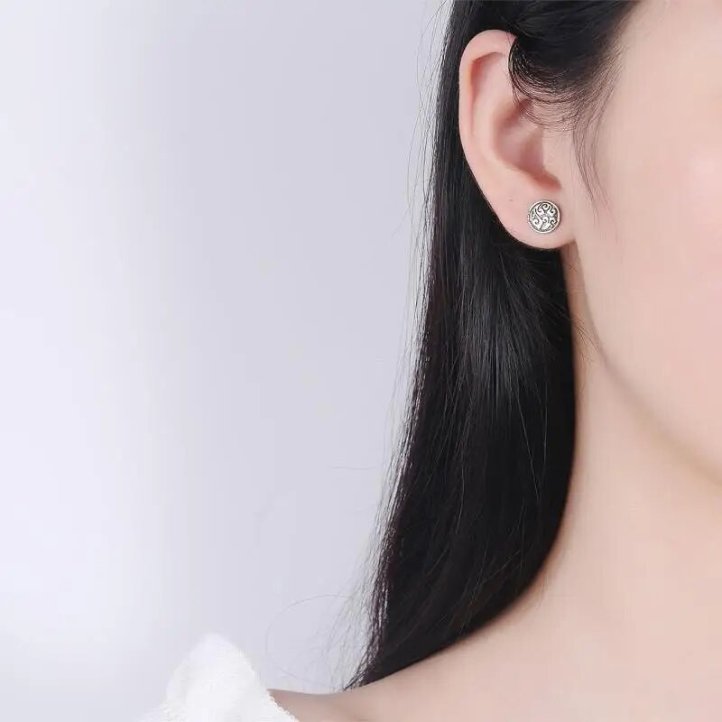 Ρετρό απλά επάργυρα Lucky Cloud Σκουλαρίκια Ανδρικά και Γυναικεία Hip Hop Cool σκουλαρίκια Street Ευέλικτο κόσμημα