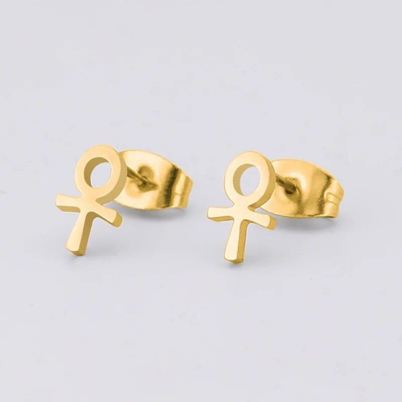 Ανδρικό σκουλαρίκι Yungqi Goth Σταυρός Αιγυπτιακά σκουλαρίκια με καρφιά Ankh από ανοξείδωτο ατσάλι Αρσενικό πανκ χόνδρο κορίτσι Σύμβολο Σκουλαρίκι κόσμημα