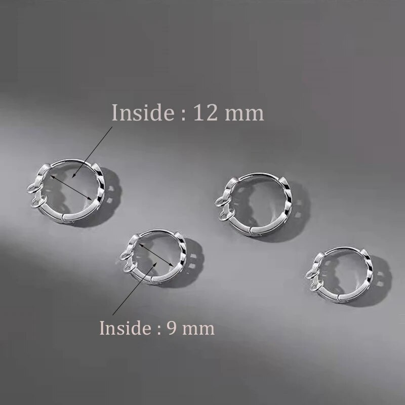 Hiphop-punk stiilis väikesed rõngaskõrvarõngad meestele naistele õõnsad geomeetrilised ümmargused ümmargused trendikad kõrvarõngad augustamise tarvikud pisikesed rõngad