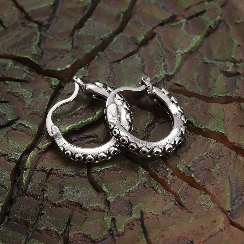 Retro kaheksajalg habe loomarõngas kõrvarõngad hüpoallergeensed kõrvarõngad mood hip hop punk rock ehted meestele ja naistele