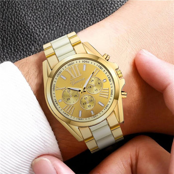 Женева Мъжки часовник Луксозен мъжки ръчен часовник от неръждаема стомана Мъжки бизнес часовници за мъжки часовник