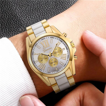 Женева Мъжки часовник Луксозен мъжки ръчен часовник от неръждаема стомана Мъжки бизнес часовници за мъжки часовник