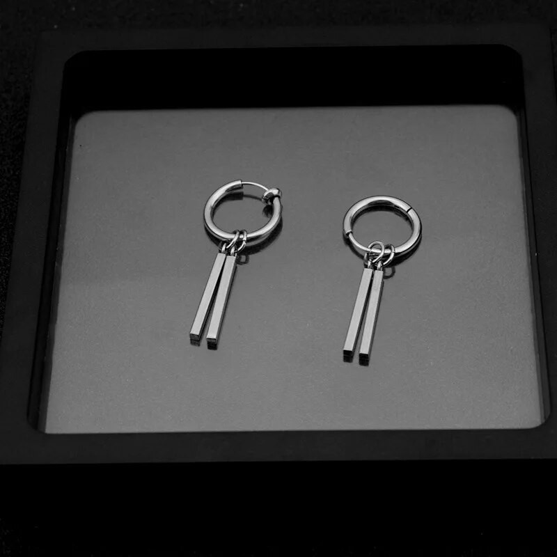 1 kom. Modni gotički ulični hip-hop štap od nehrđajućeg čelika, crne naušnice za žene, muškarce, nakit za uši, privjesak Cool kapljica za uši