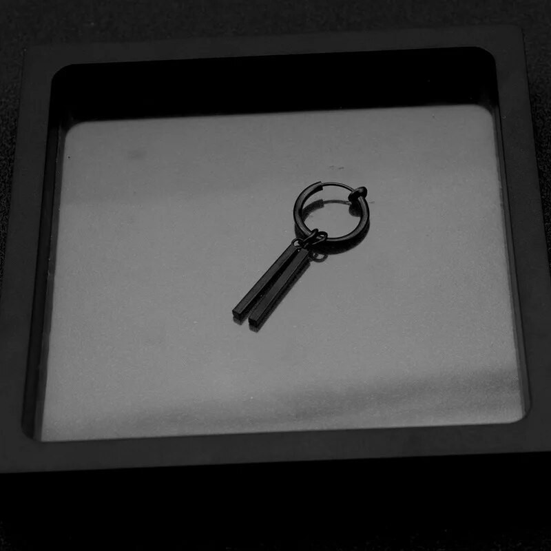 1 kom. Modni gotički ulični hip-hop štap od nehrđajućeg čelika, crne naušnice za žene, muškarce, nakit za uši, privjesak Cool kapljica za uši