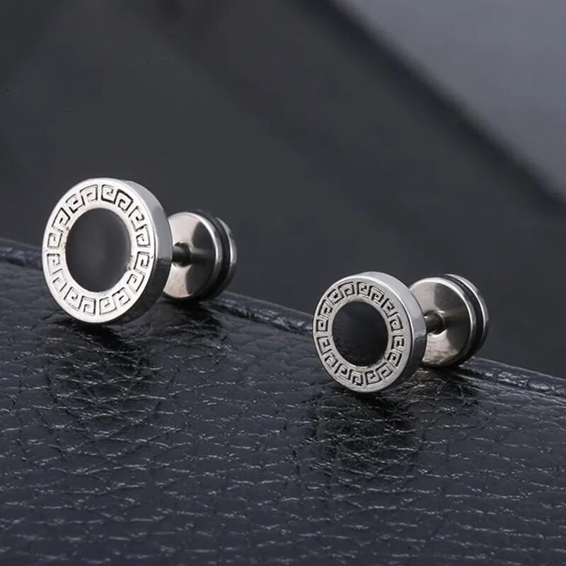 Disain roostevabast terasest naiste nööpkõrvarõngad meestele Kõrvarõngad Must kivi Kuld Hõbedane Värvus Nõeltega kõrvarõngad Ehted