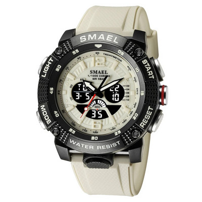 SMAEL Sportski satovi Muški sat Digitalni LED zaslon Kvarc Analogna štoperica Modni sat s prozirnim remenom 8058 Muški ručni sat